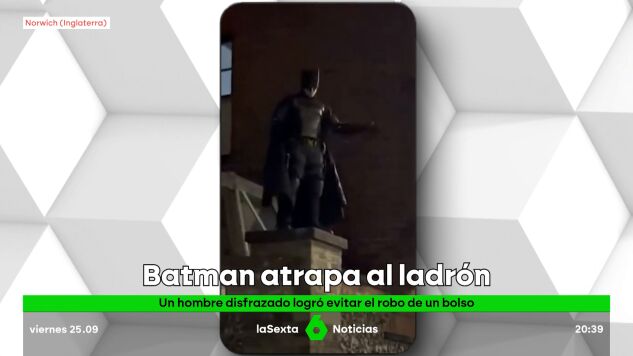 El conocido personaje de DC Comics cobr&oacute; vida por unos instantes en Norwich, donde un hombre vestido de Batman consigui&oacute; atrapar a un ladr&oacute;n que acababa de robar un bolso. Se encontraba en una fiesta de disfraces.