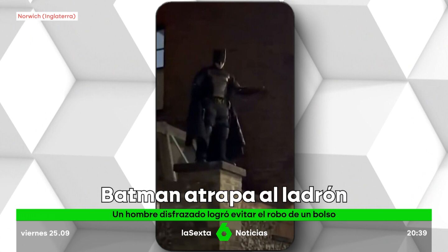 El conocido personaje de DC Comics cobr&oacute; vida por unos instantes en Norwich, donde un hombre vestido de Batman consigui&oacute; atrapar a un ladr&oacute;n que acababa de robar un bolso. Se encontraba en una fiesta de disfraces.