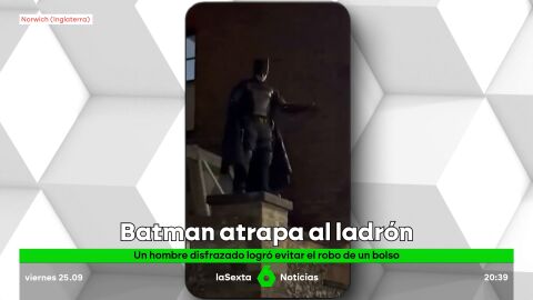 El conocido personaje de DC Comics cobr&oacute; vida por unos instantes en Norwich, donde un hombre vestido de Batman consigui&oacute; atrapar a un ladr&oacute;n que acababa de robar un bolso. Se encontraba en una fiesta de disfraces.