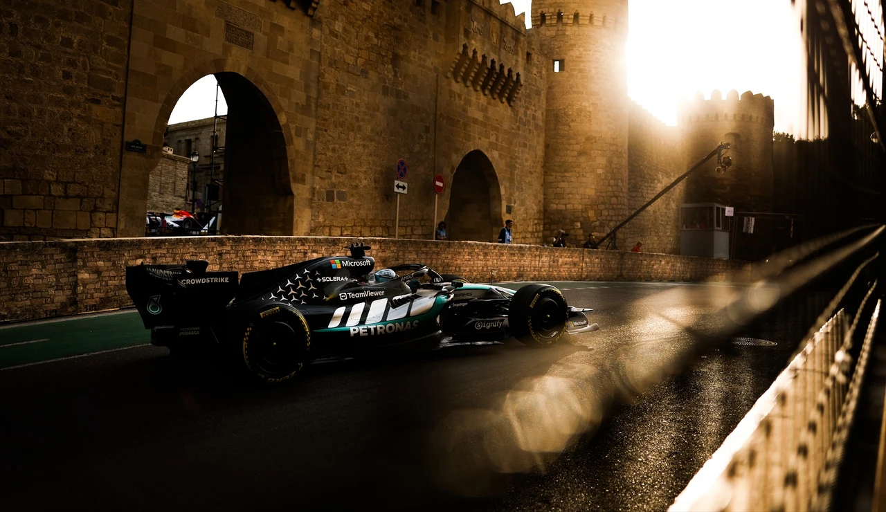 George Russel, durante el GP de Azerbaiyán