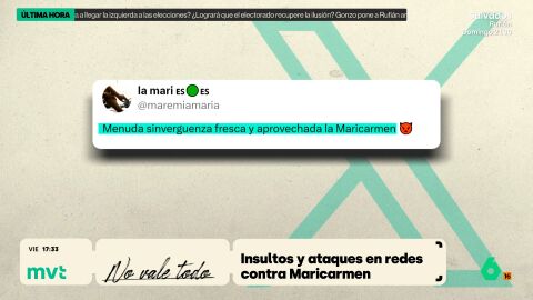 En las redes sociales se reproducen los mensajes de odio contra Maricarmen, a la que dedican todo tipo de insultos, teor&iacute;as conspiranoicas y bulos. La realidad es mucho m&aacute;s sencilla: Maricarmen es la voz de muchos que gritan por sus derechos.
