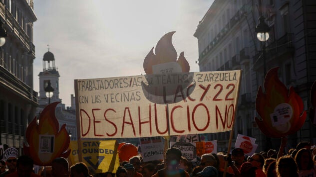 Manifestaci&oacute;n contra los desahucios y la crisis de la vivienda en Madrid