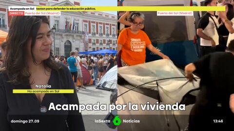 Natalia, acampada en Sol