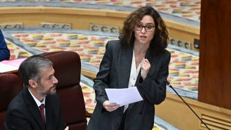 La presidenta de la Comunidad de Madrid, Isabel D&iacute;az Ayuso, interviene durante el pleno celebrado en la Asamblea de Madrid