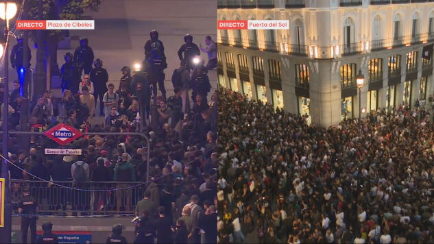 Calma tensa en Madrid y Sevilla por concentraciones convocadas por la ultraderecha.