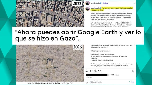 Tuit sobre la destrucci&oacute;n en Gaza. 