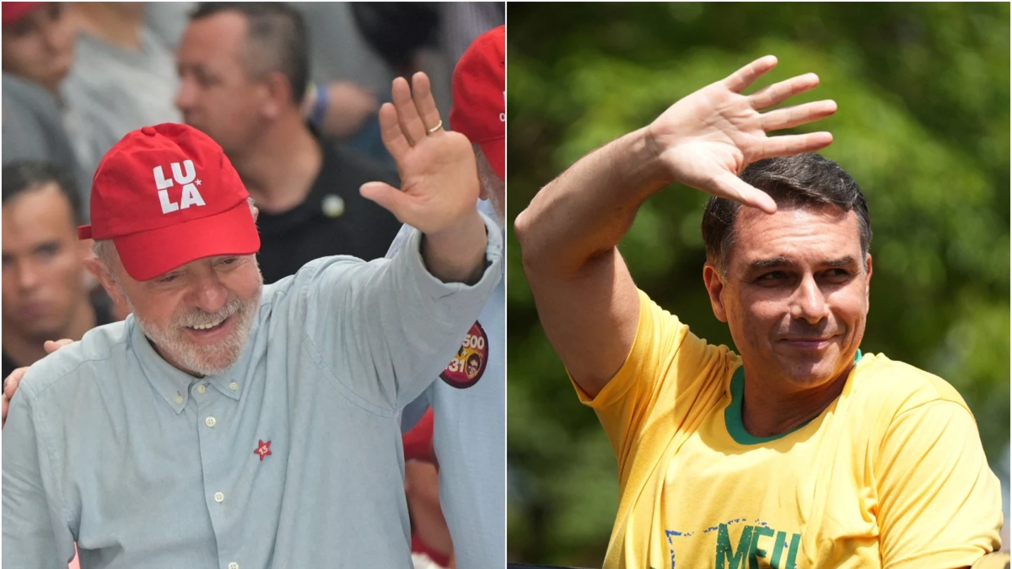 Lula da Silva, a la izquierda; a la derecha, Flávio Bolsonaro Lula da Silva, a la izquierda; a la derecha, Flávio Bolsonaro