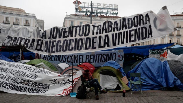 Imagen de la acampada en Sol