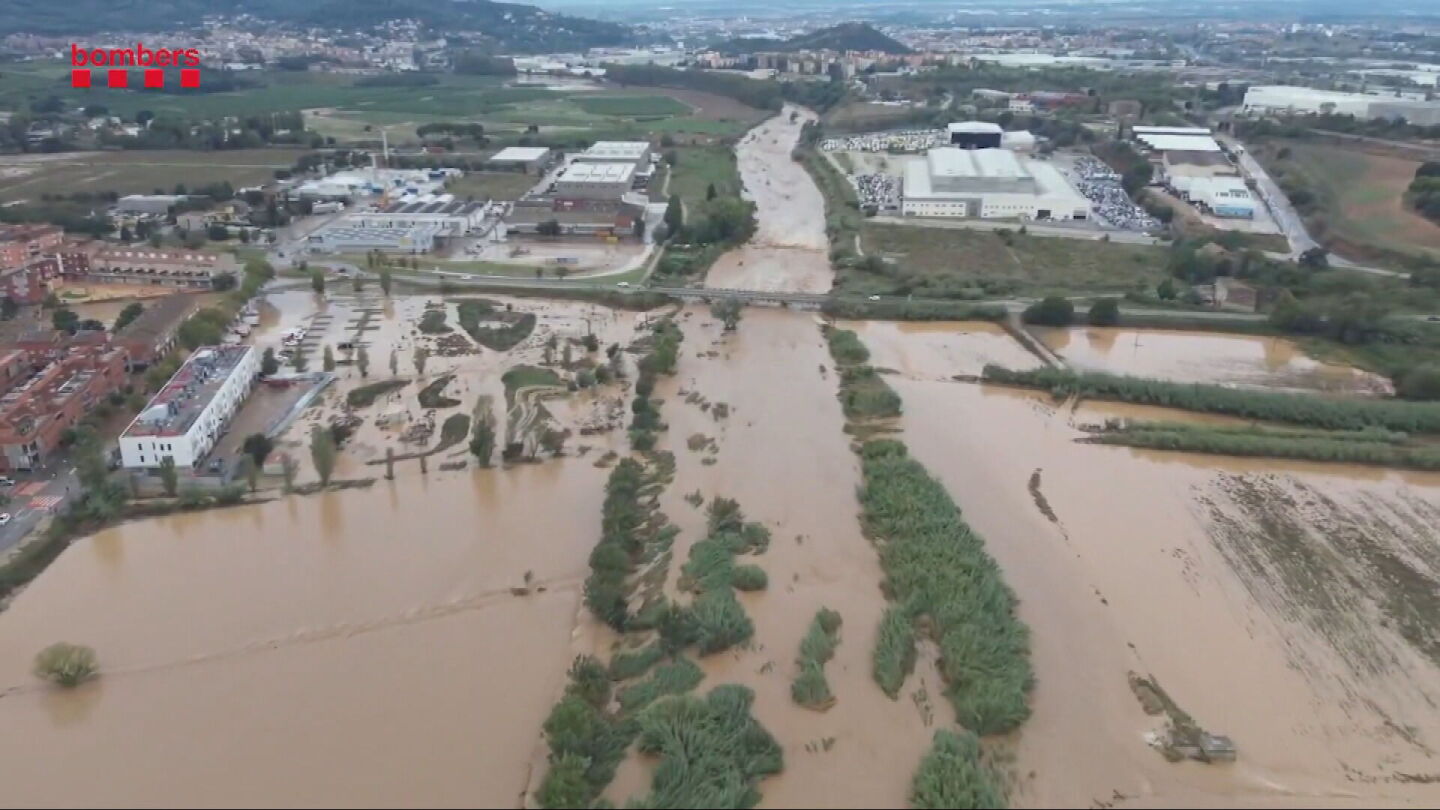 Las impactantes im&aacute;genes a&eacute;reas de las inundaciones en Catalu&ntilde;a