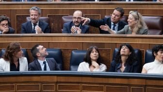 La ministra de Sanidad, el ministro de Derechos Sociales, Consumo y Agenda 2030, la ministra de Ciencia, Innovaci&oacute;n y Universidades y la ministra de Igualdad, en el Congreso.