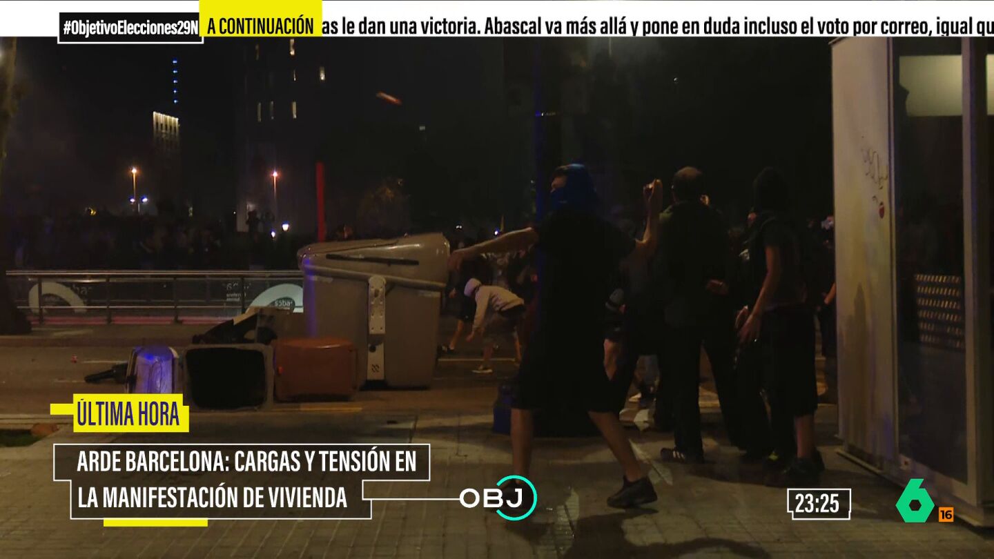 Arde Barcelona: cargas y tensión tras la manifestación por la vivienda