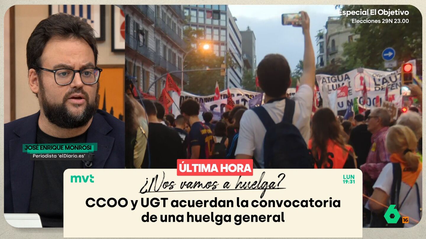 Monrosi se&ntilde;ala que el PSOE "conf&iacute;a en capitalizar el descontento" de la huelga general y las protestas por la vivienda
