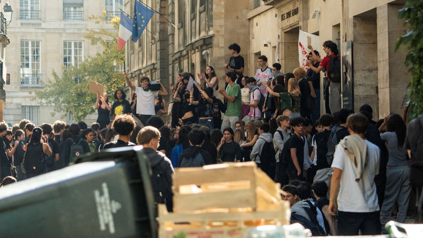 Imagen de una de las protestas estudiantiles en Francia