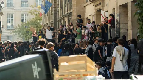 Imagen de una de las protestas estudiantiles en Francia Imagen de una de las protestas estudiantiles en Francia