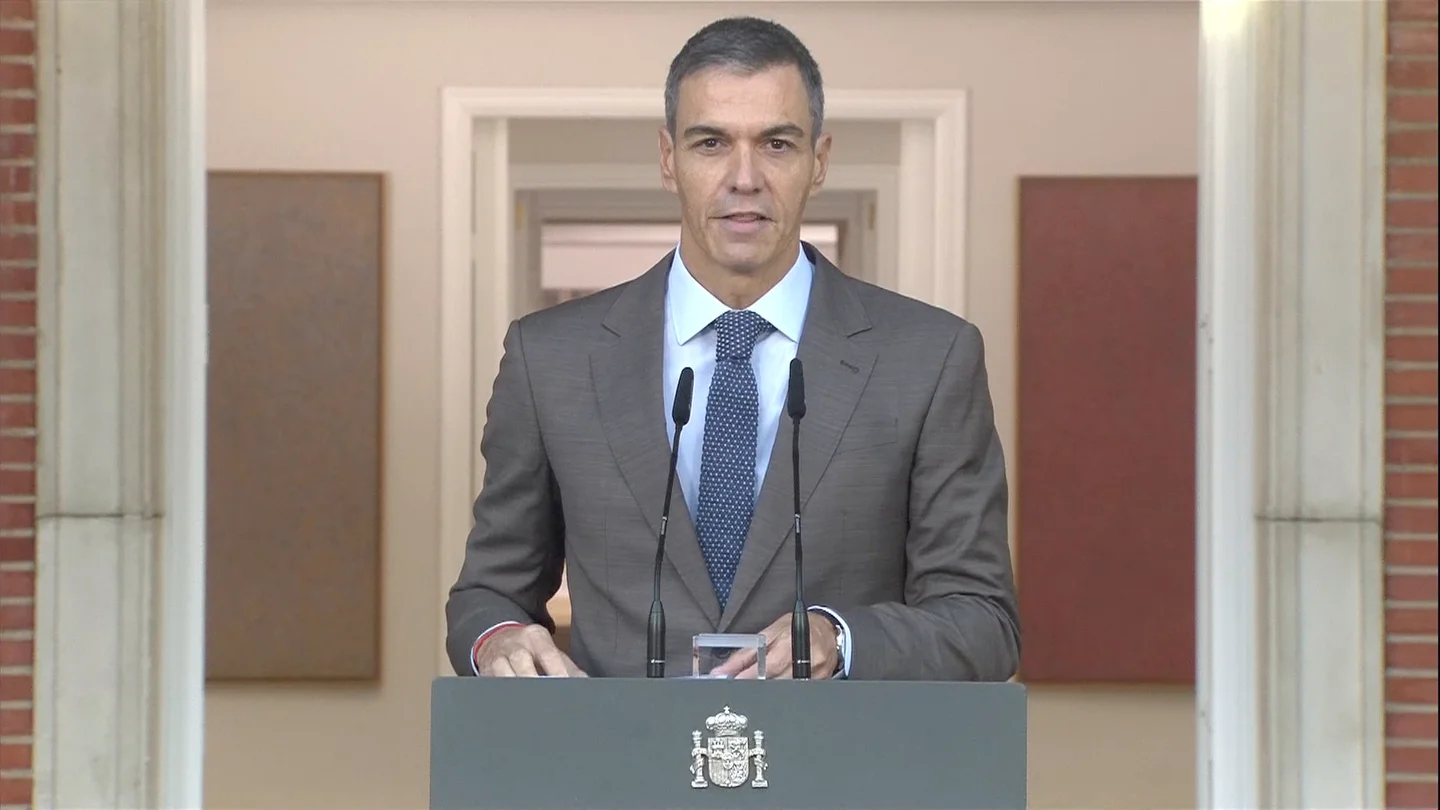 Pedro Sánchez realiza una declaración institucional en Moncloa Pedro Sánchez realiza una declaración institucional en Moncloa