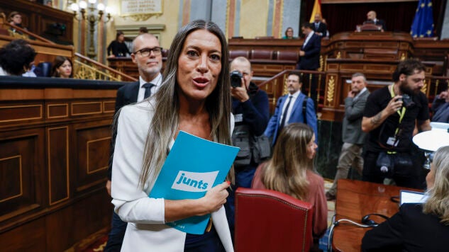 La portavoz de Junts per Catalunya en el Congreso, M&iacute;riam Nogueras, llega al Congreso de los Diputados
