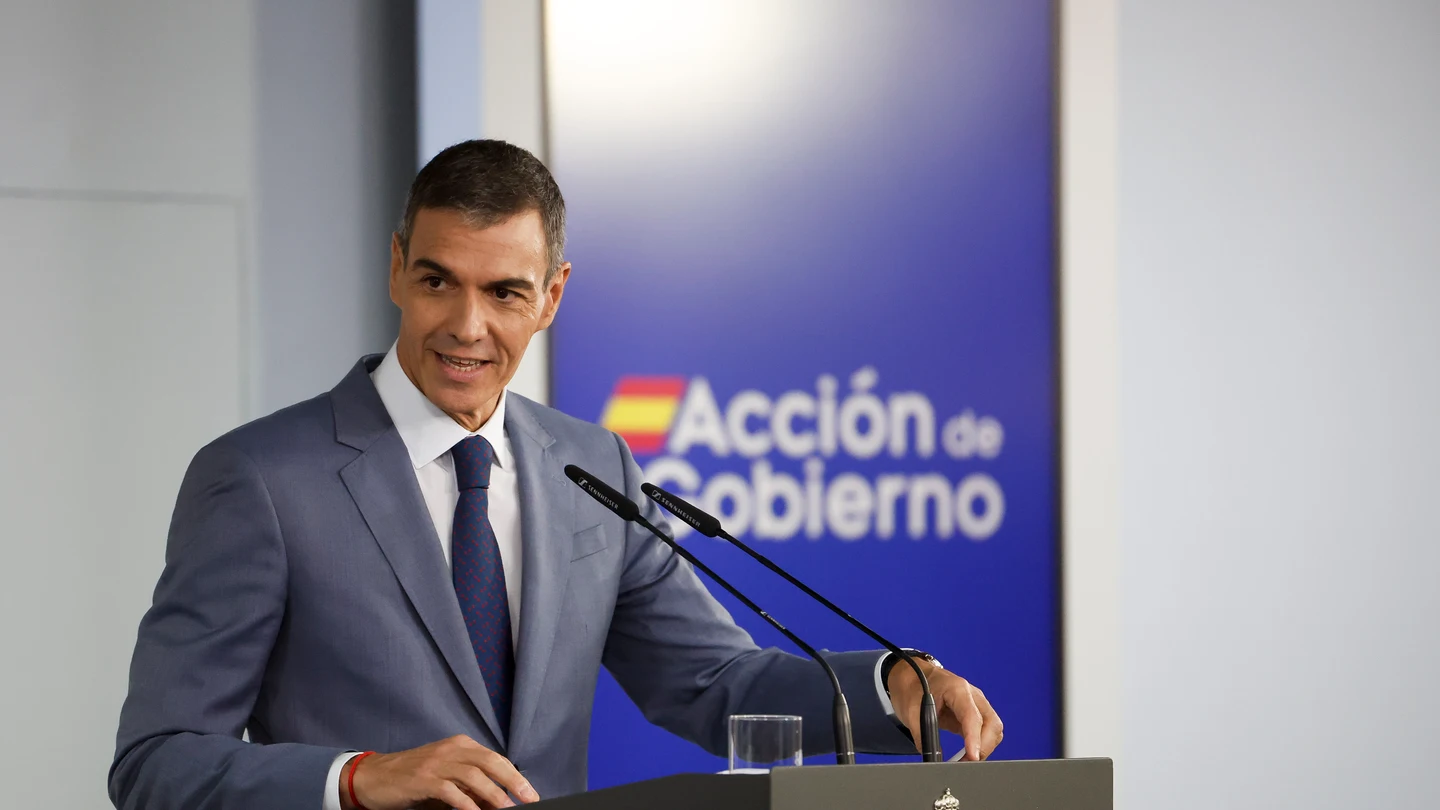 El presidente del Gobierno, Pedro Sánchez, durante su comparecencia tras el Consejo de Ministros El presidente del Gobierno, Pedro Sánchez, durante su comparecencia tras el Consejo de Ministros