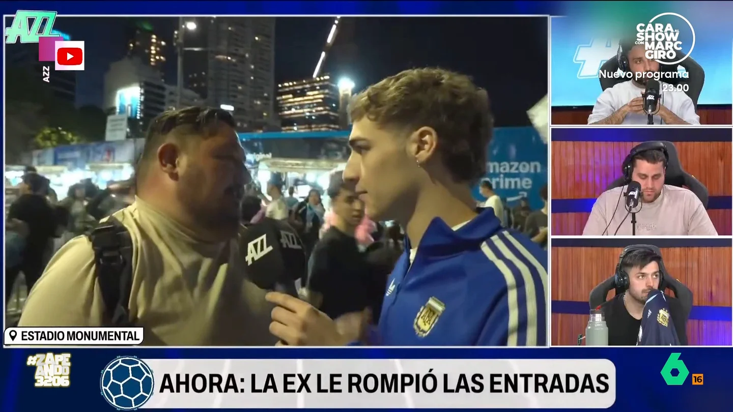 Su ex le rompe la entrada para el partido de despedida de Messi justo antes de entrar Mientras Messi recibía el cariño de los argentinos en un emotivo homenaje, un aficionado vivía una de las peores noches de su vida. Una discusión con su ex le dejaba sin poder pasar tras romperle la entrada: "Ella está dentro y yo no puedo entrar".