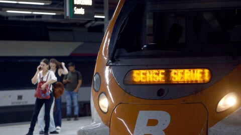 Aspecto de la Estaci&oacute;n de Sants cuando el servicio de trenes de Rodalies no funciona en Catalu&ntilde;a