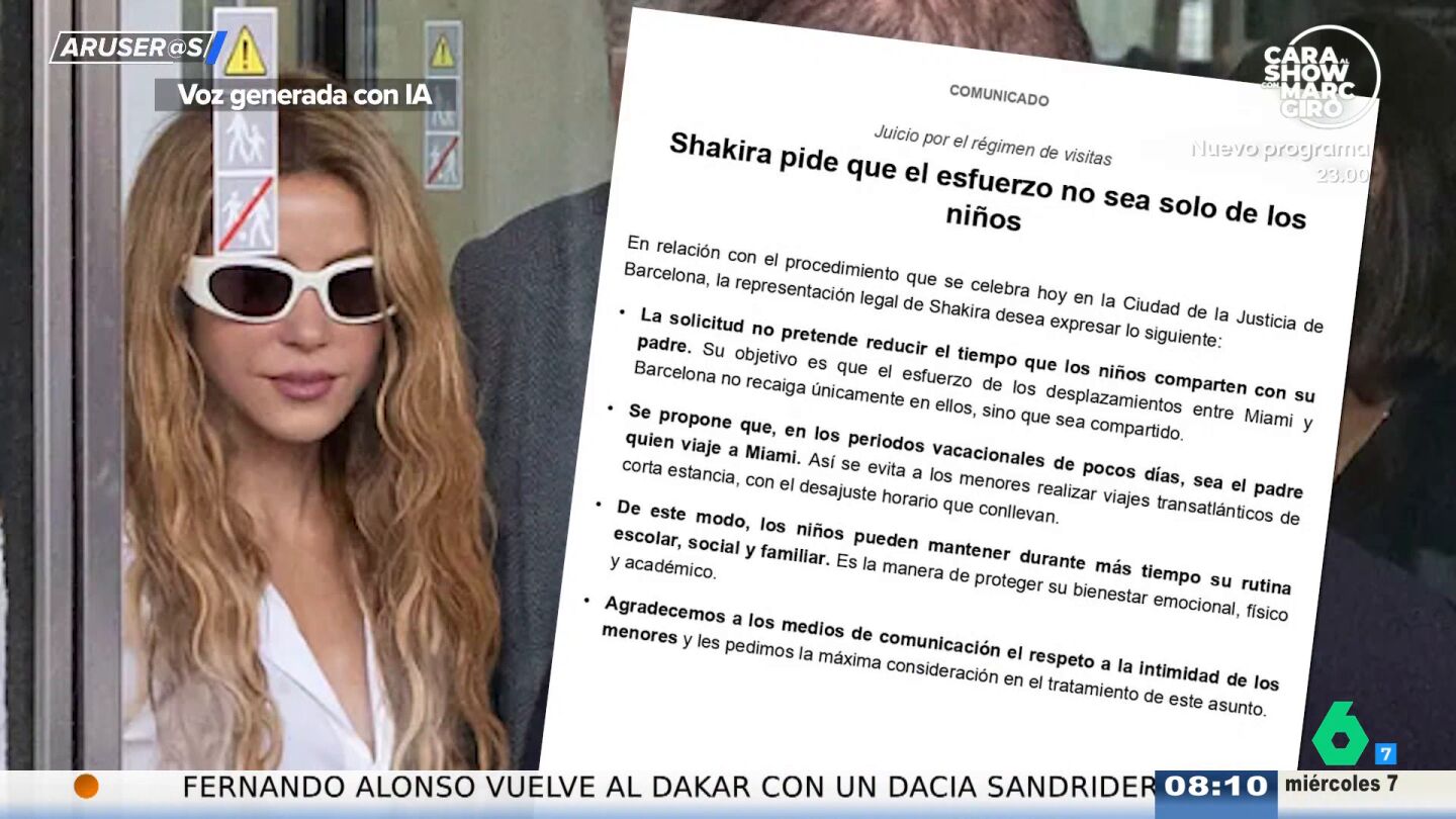 Shakira abandona el juzgado tras verse con Piqu&eacute;: "Se propone que sea el padre quien viaje en las vacaciones de pocos d&iacute;as"