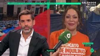 Ruth Gal&aacute;n, del Sindicato de Inquilinas, a la derecha
