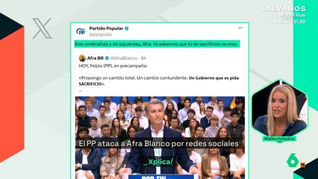 Afra Blanco, en laSexta Xplica