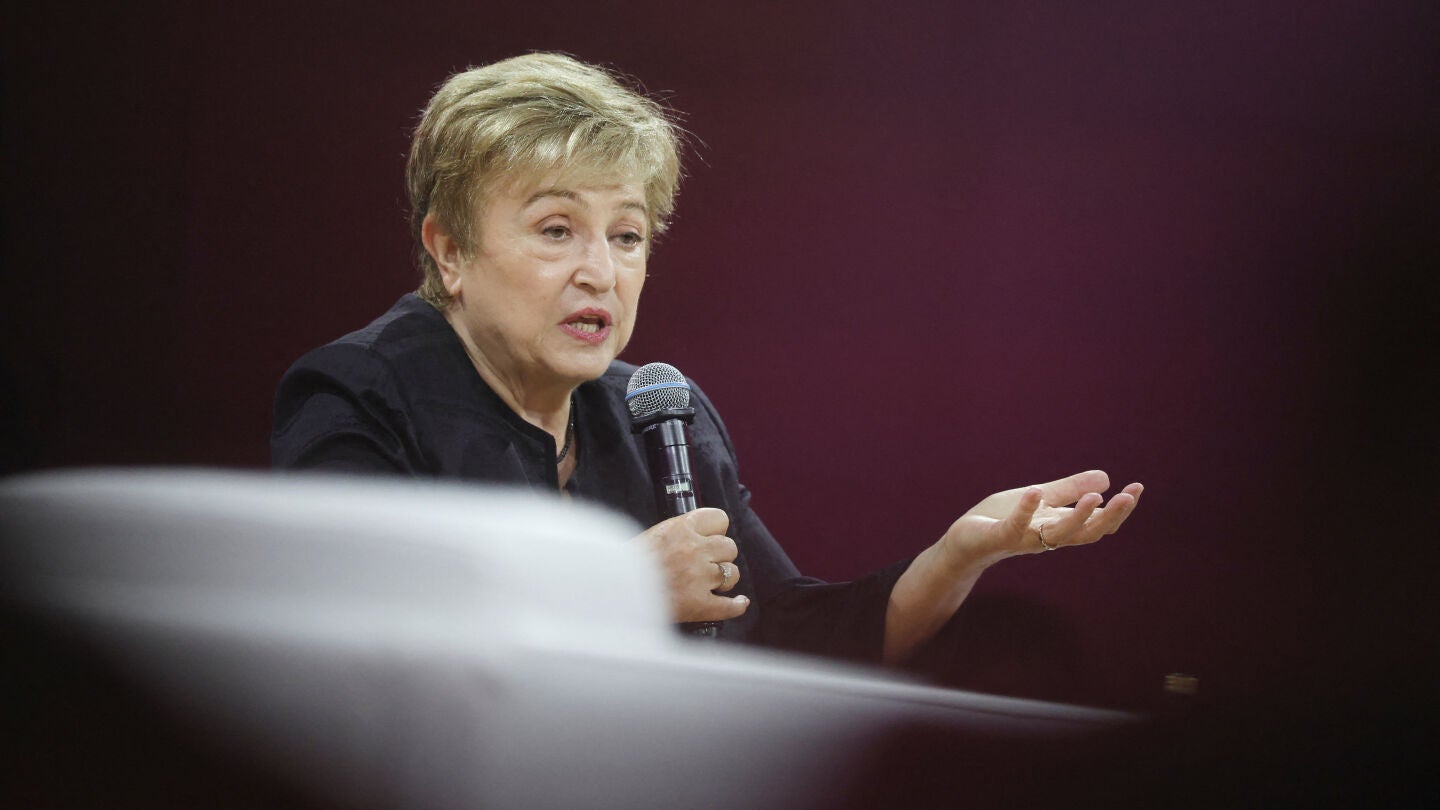La directora gerente del Fondo Monetario Internacional (FMI), Kristalina Georgieva, interviene durante las Reuniones Anuales del FMI y el Banco Mundial de 2026
