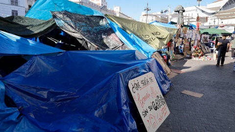 Imagen de archivo de la acampada en Sol.