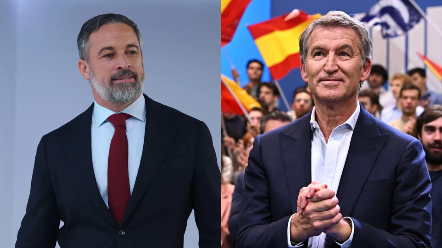 Imagen de archivo de Santiago Abascal y Alberto Núñez Feijóo. Imagen de archivo de Santiago Abascal y Alberto Núñez Feijóo.