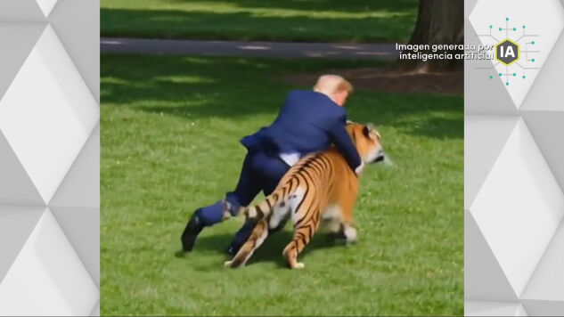 Trump se mofa de la muerte de un joven por el ataque de un tigre: utiliza la IA para ser &eacute;l quien se enfrenta al felino