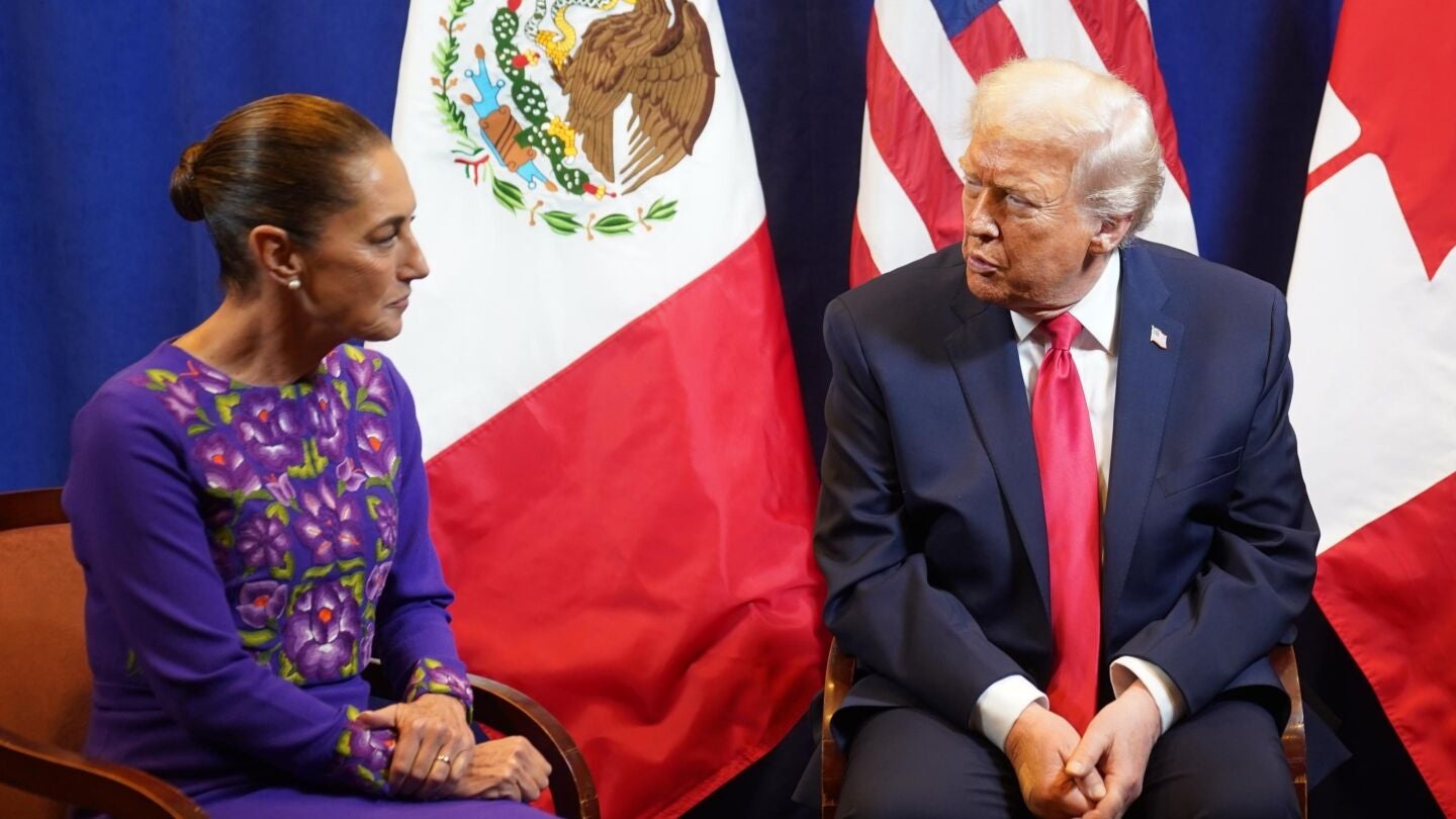 El presidente de Estados Unidos, Donald Trump, con la presidenta de M&eacute;xico, Claudia Sheinbaum