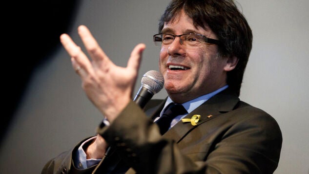 Imagen archivo de Carles Puigdemont dando un discurso en 2018