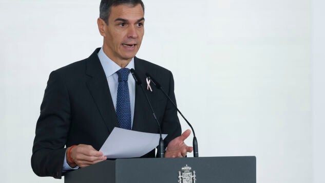 El presidente del gobierno Pedro S&aacute;nchez, este lunes en el Complejo de la Moncloa.