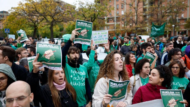 Imagen de la huelga de profesores en Madrid.