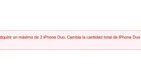 El texto que aparece al añadir más de dos iPhone Duo El texto que aparece al añadir más de dos iPhone Duo