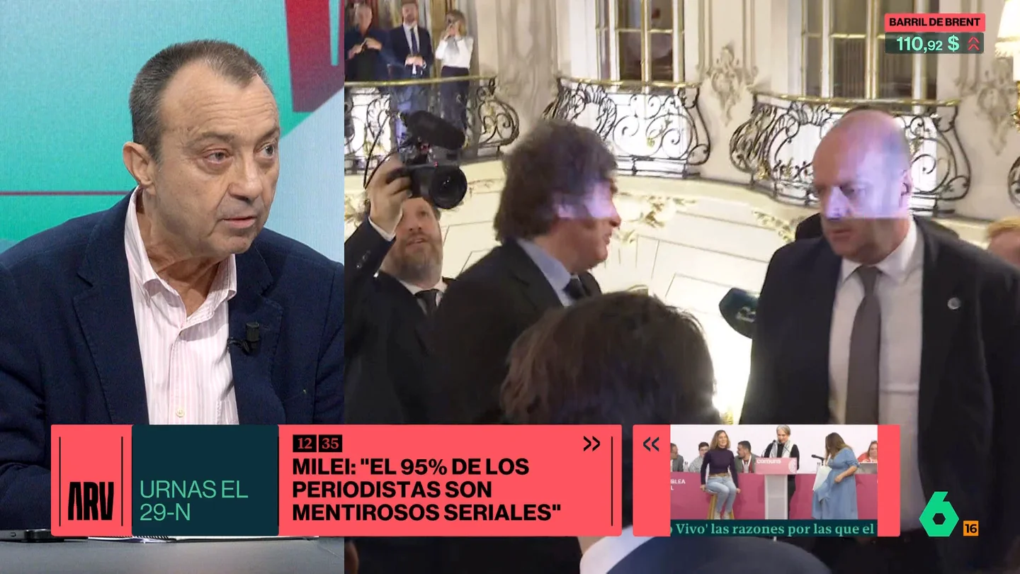 Manuel Cobo compara las faltas de respeto de Milei con las del Gobierno: "Lo he visto en el Congreso y constantemente por parte del sanchismo" Manuel Cobo compara las faltas de respeto de Milei con las del Gobierno: "Lo he visto en el Congreso y constantemente por parte del sanchismo"