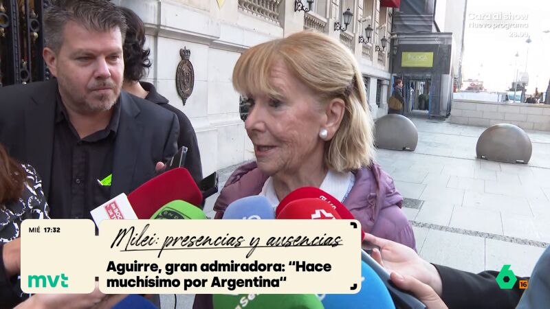 Esperanza Aguirre se declara admiradora de Milei y defiende su gesti&oacute;n en Argentina