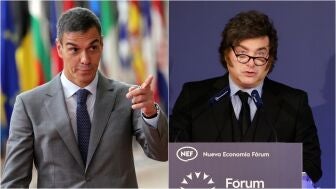 Pedro S&aacute;nchez y Javier Milei 