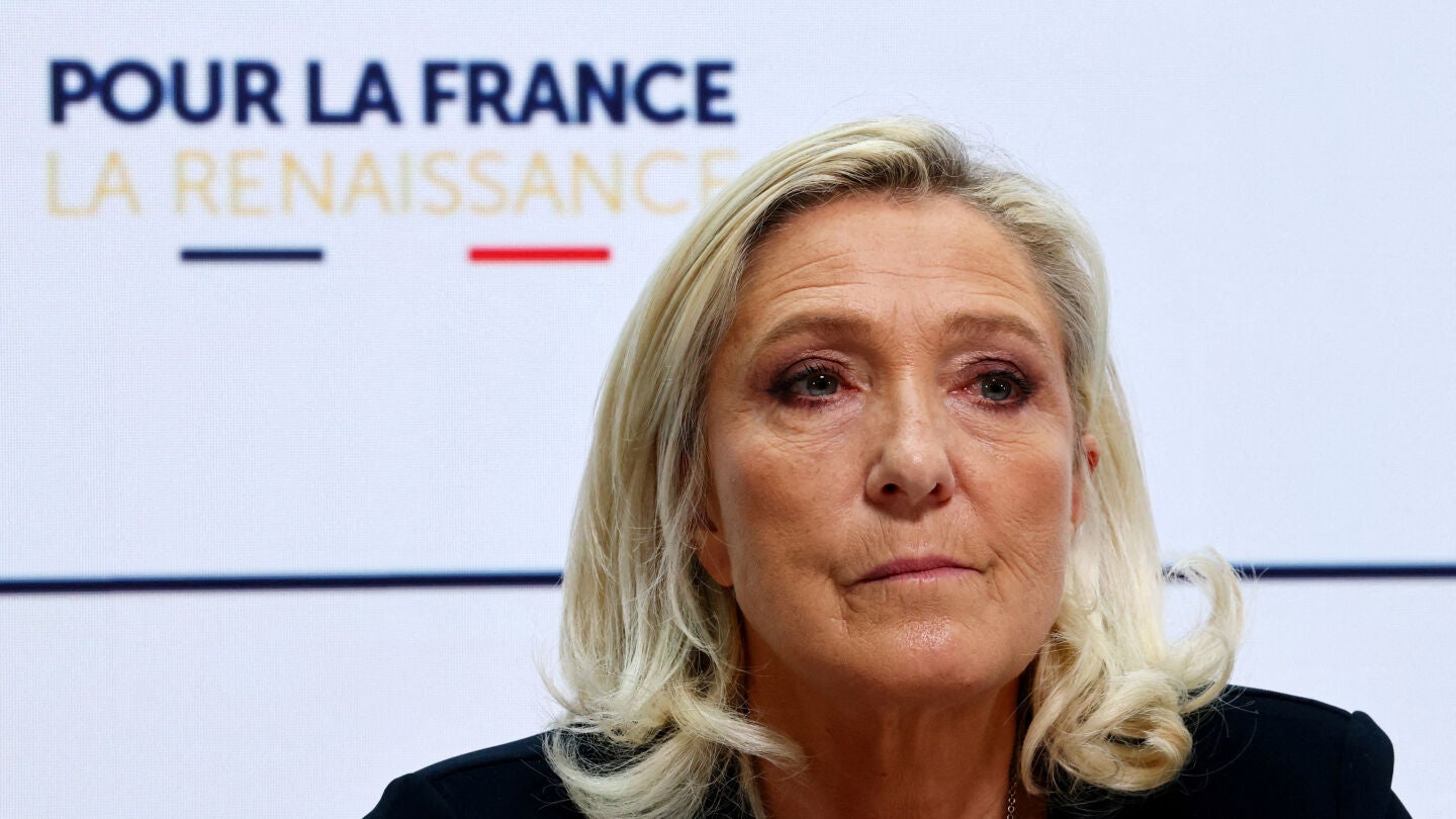 La l&iacute;der de la extrema derecha francesa, Marine Le Pen y candidata a las elecciones presidenciales francesas de 2027