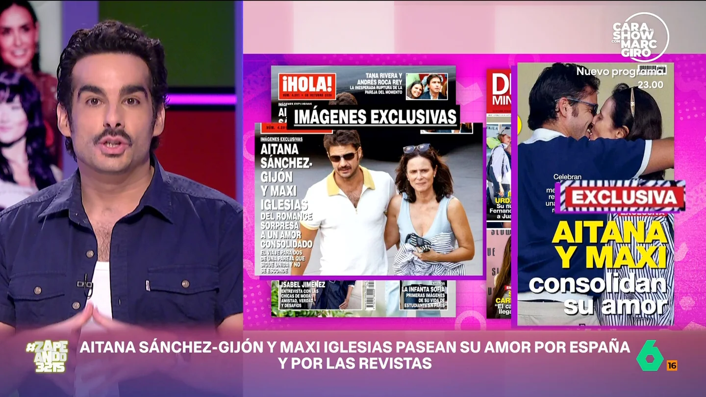 Juan Sanguino sospecha de las dos portadas que hablan del amor de Maxi Iglesias y Aitana Sánchez-Gijón Juan Sanguino analiza las 'imágenes exclusivas' de '¡Hola!' y 'Diez Minutos' protagonizadas por Maxi Iglesias y Aitana Sánchez-Gijón y se plantea una pregunta: "¿Cuándo ha habido paparazzis en Sigüenza?".