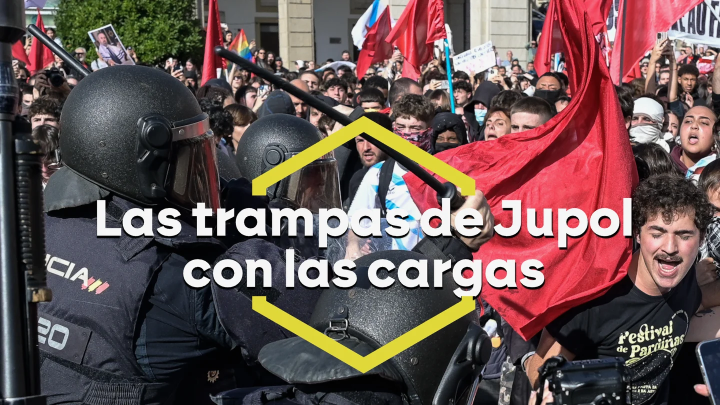 JUPOL denuncia la violencia de los manifestantes en A Coruña mientras omite los empujones y golpes previos de los agentes JUPOL denuncia la violencia de los manifestantes en A Coruña mientras omite los empujones y golpes previos de los agentes