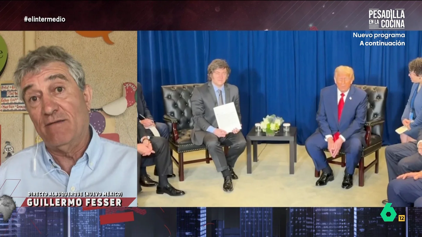 Guillermo Fesser explica cómo Trump está sosteniendo el Gobierno de Milei: "Lo venden como un tratado comercial y realmente es un saqueo" Guillermo Fesser analiza el estrecho vínculo entre los Estados Unidos de Donald Trump y la Argentina de Javier Milei, tras el que se esconden arriesgadas inversiones de dinero público y contratos que benefician a los más allegados al presidente norteamericano.