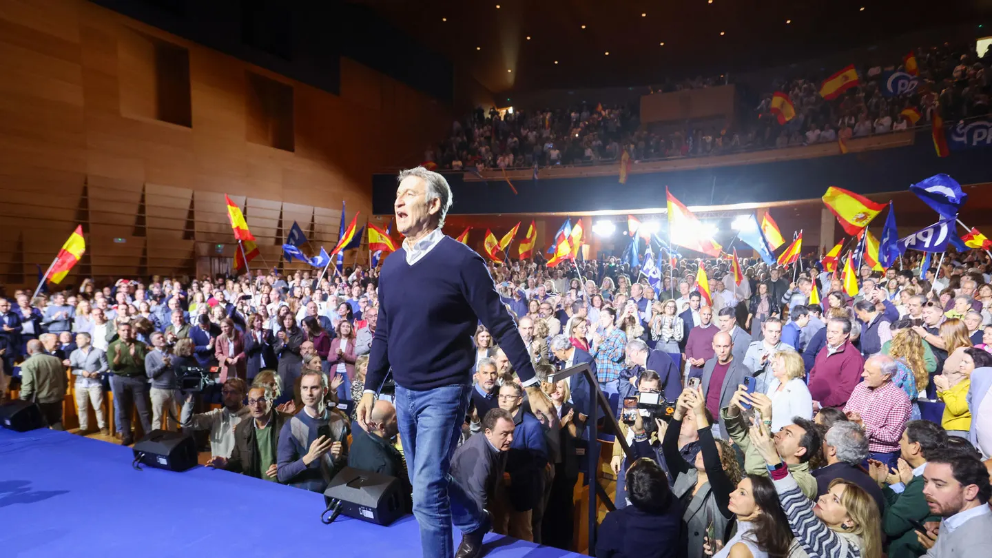 Alberto Núñez Feijóo, durante el acto del PP en Salamanca Alberto Núñez Feijóo, durante el acto del PP en Salamanca