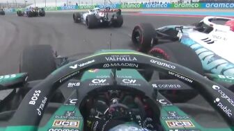 Albon toca la parte izquierda del morro de Alonso