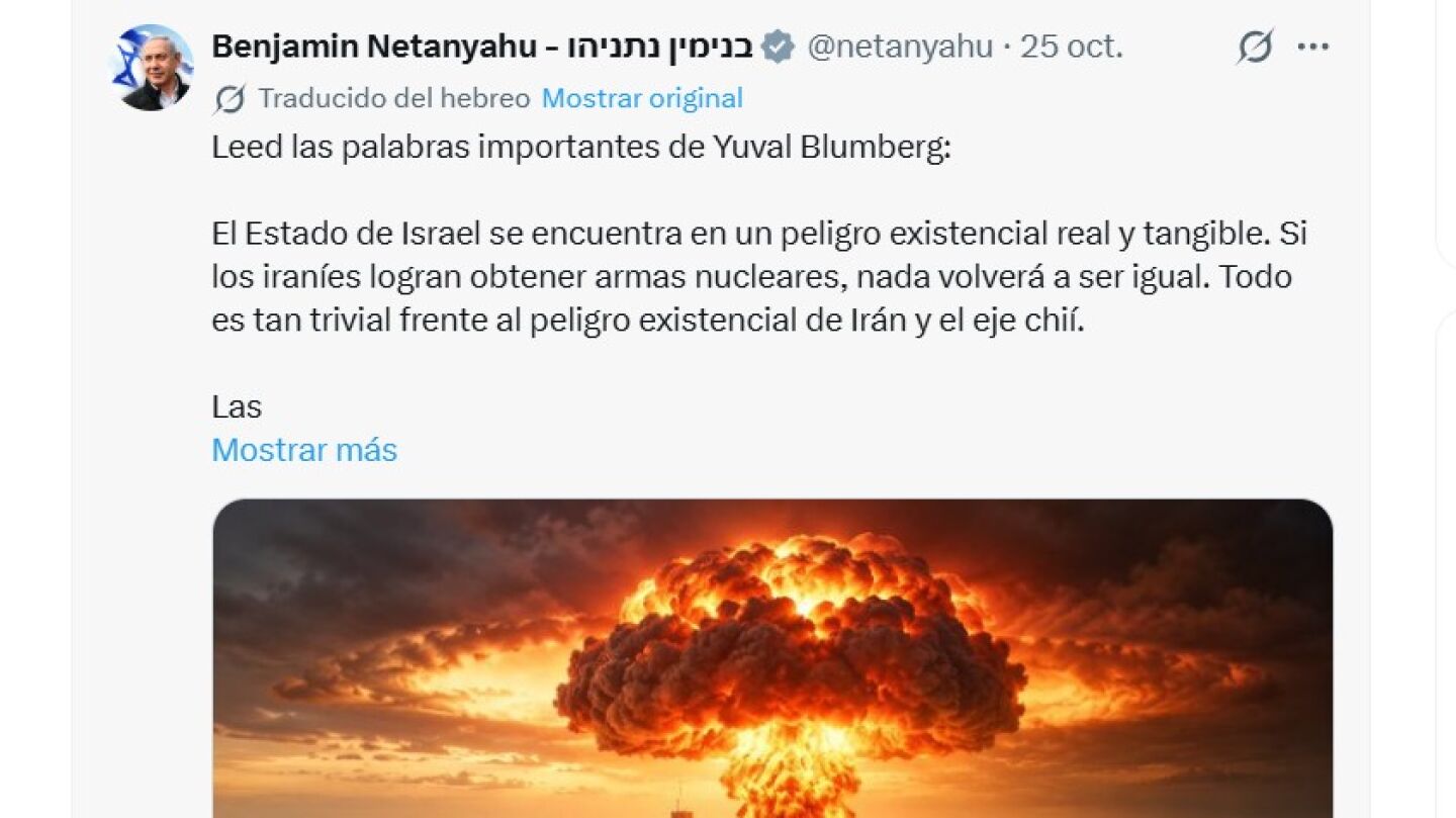 Publicaci&oacute;n de Netanyahu en X