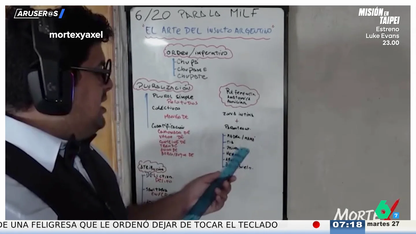 Alfonso Arús aprende el arte de insultar en argentino: "'Pedazo de...', 'recontra' y 'tremendo' son tres magníficos prefijos" Alfonso Arús aprende el arte de insultar en argentino: "'Pedazo de...', 'recontra' y 'tremendo' son tres magníficos prefijos"
