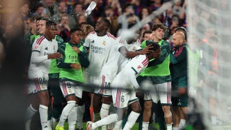 Celebraci&oacute;n del gol de la victoria de Mbapp&eacute; en el Cl&aacute;sico