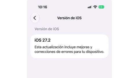 iOS 27.2 instalado