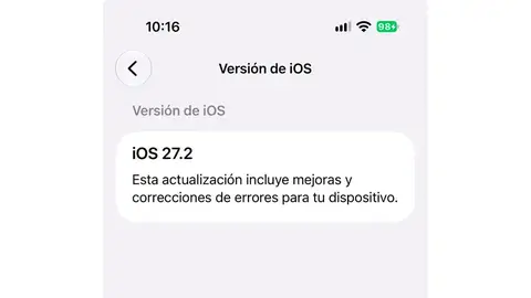 iOS 27.2 instalado iOS 27.2 instalado