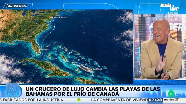 Alfonso Ar&uacute;s alucina con el cambio de rumbo de un crucero que deja a 5.000 pasajeros sin playa: "Se ha desviado un poco bastante"
